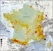 Carte Sismicite France hexagonale 1962-2021